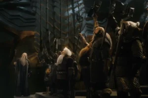 Gandalf y la compañía proclaman a Dáin
