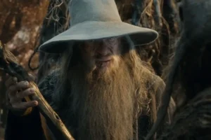 Radagast le entrega su vara a Gandalf