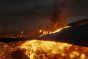 Smaug abrasa la Ciudad del Lago
