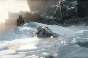 Azog se hunde en el agua helada