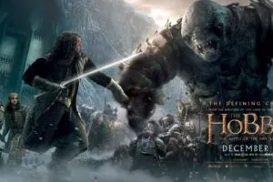 Banner de Thorin, Fili y Kili luchando con un Troll