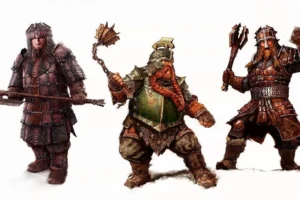 Diseños conceptuales de las armaduras de Ori, Bombur y Nori