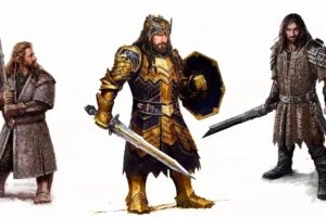 Diseños conceptuales de las armaduras de Fili, Thorin y Kili