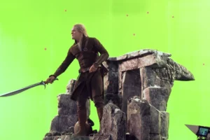 Orlando Bloom rueda una escena de acción