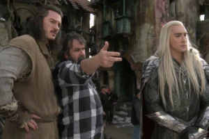 Luke Evans, Peter Jackson y Lee Pace