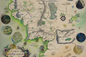 Mapa de la Tierra Media a color de Pauline Baynes