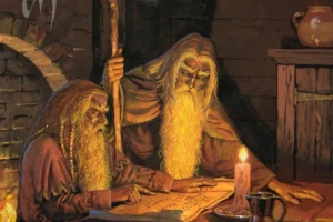 Gandalf y Thorin en Bree