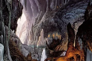 Legolas y Gimli en las Cavernas Centelleantes