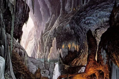 Legolas y Gimli en las Cavernas Centelleantes