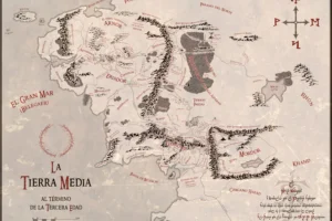 Mapa de la Tierra Media vintage de Juan M. Villa