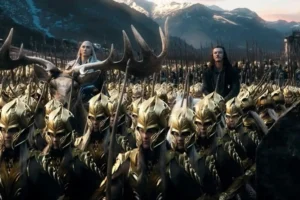 Thranduil y Bardo se acercan a Erebor