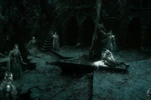 Los Nazgûl rodean a Gandalf y Galadriel