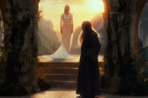Galadriel y Mithrandir en Rivendel