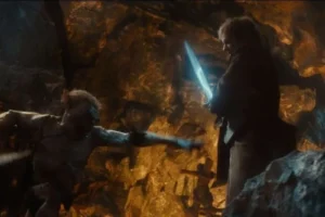 Bilbo lucha con un Trasgo
