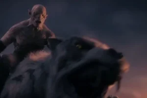Azog monta su Wargo blanco