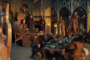 Bofur cantando en Rivendel