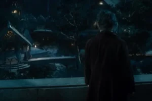 Bilbo observa Rivendel de noche
