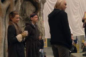 Evangeline Lilly, Martin Freeman, Peter Jackson y Lee Pace