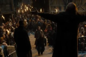 El Gobernador de Esgaroth da la bienvenida a Thorin