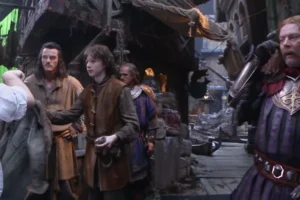 Peter Jackson, Luke Evans, John Bell y Mark Mitchinson