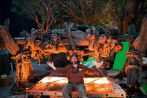Peter Jackson en una pausa del rodaje