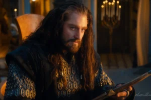 Thorin con Orcrist en Rivendel
