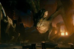Smaug persigue a los Enanos