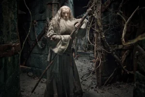 Gandalf herido en Dol Guldur