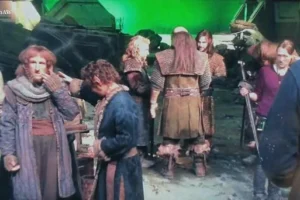 Filmación en el decorado de Erebor