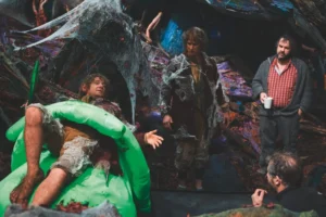 Martin Freeman, su doble y Peter Jackson