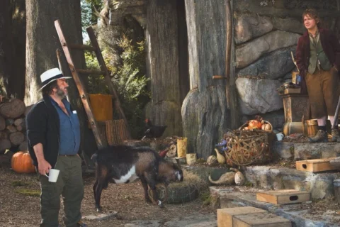 Peter Jackson y Martin Freeman en la casa de Beorn