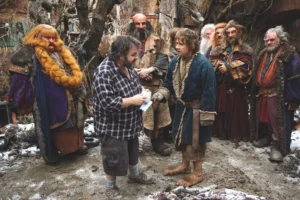 Peter Jackson, Martin Freeman y los Enanos en Valle