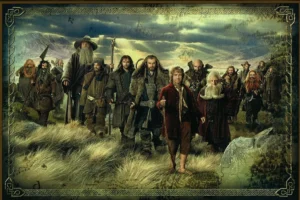 Bilbo, Gandalf y los Enanos