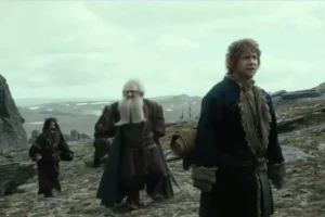 Bifur, Balin y Bilbo en la Desolación de Smaug