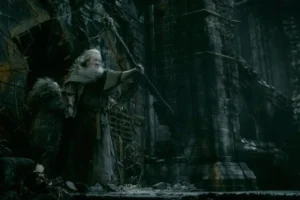 Gandalf protege a Thráin ante Sauron
