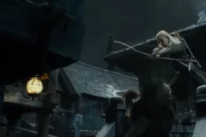 Legolas mata a un Orco en Esgaroth
