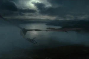 Smaug vuela hacia Esgaroth