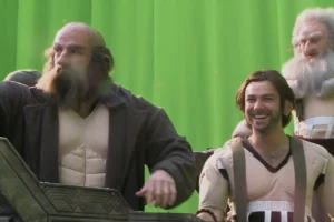 Graham McTavish, Aidan Turner y Ken Stott en el carro