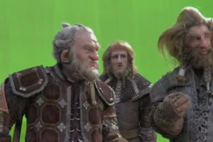 Mark Hadlow, Adam Brown y Jed Brophy