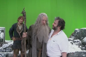 Martin Freeman, Ian McKellen y Peter Jackson