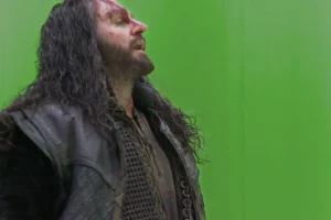 Richard Armitage en el rodaje de La Batalla de los Cinco Ejércitos
