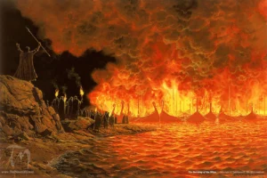 Naves ardiendo
