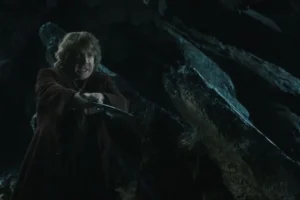 Bilbo desconfía de Gollum