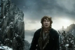 Bilbo aterrorizado al ver a Bolgo