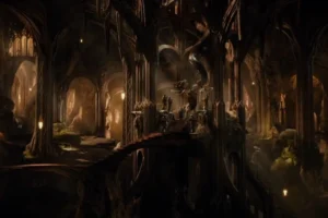 Uno de los salones del palacio de Thranduil