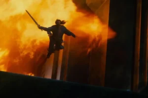 Thorin huye de la furia de Smaug