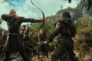 Legolas lucha con los Orcos