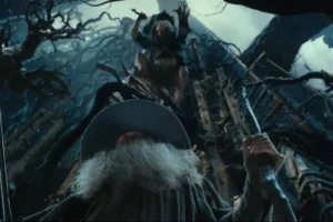 Thráin cae sobre Gandalf