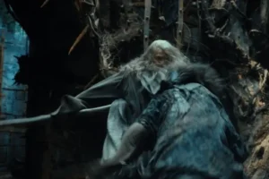 Gandalf lucha con Thráin