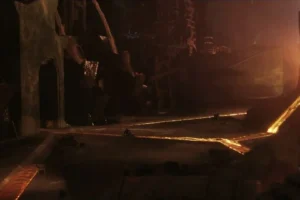 Thorin huye en una corriente de oro líquido